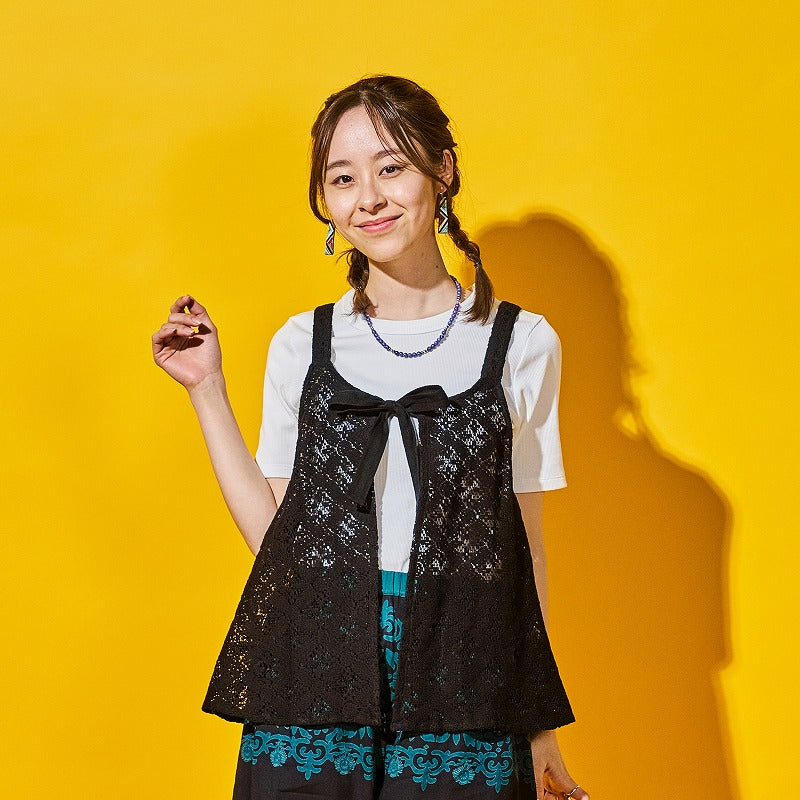 Cotton Flower Lace 2-Way Cami Blouse