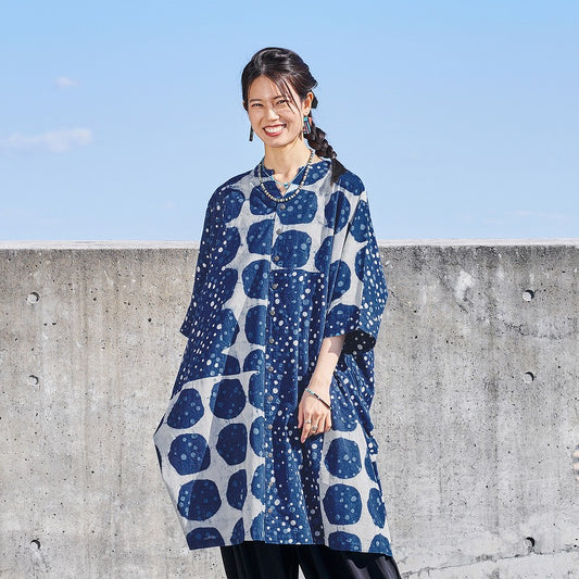 Dub Dot Print Button-Front Dress