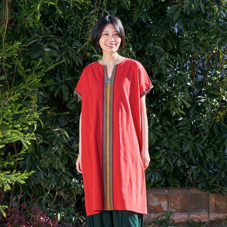 Geometric Embroidery Dress