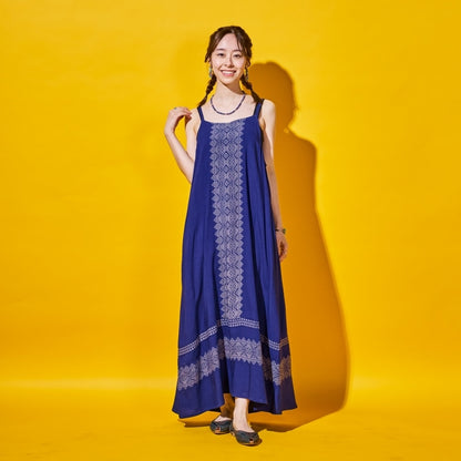 Rayon Geometric Line Print Cami Dress