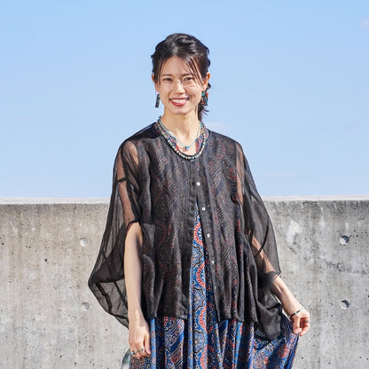 Kota Doria Poncho Blouse