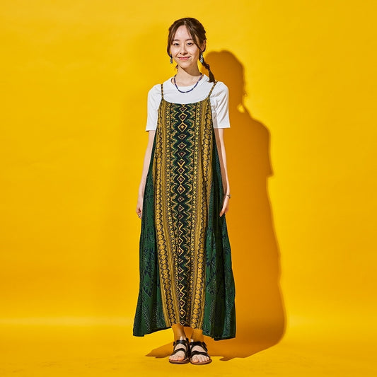 Rayon Mix Printed Side Tiered Camisole Dress