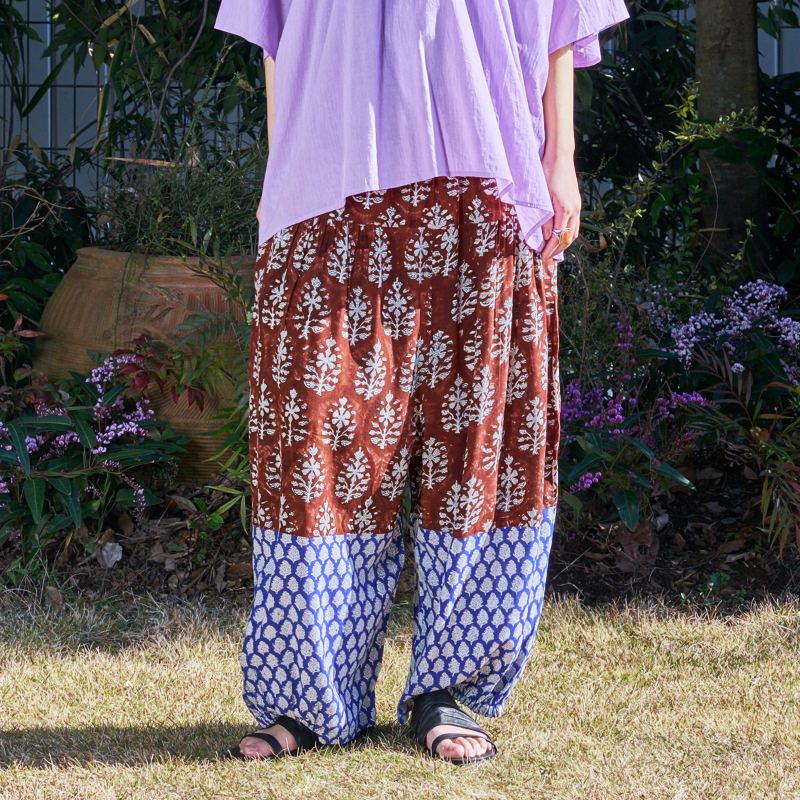 Bicolor Flower Print Pants