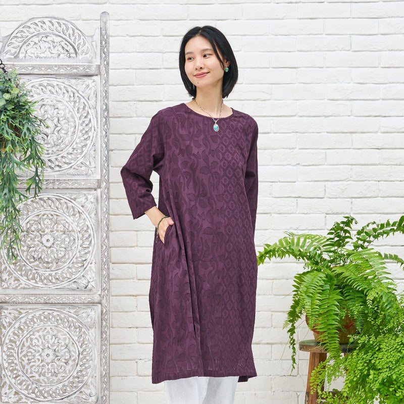 Cotton Jacquard Combo Dress