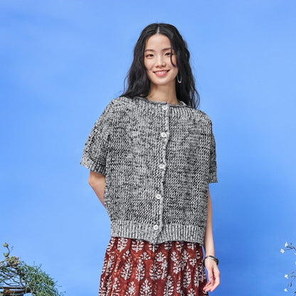 Straw Yarn Mesh Cardigan