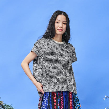 Straw Yarn Mesh Pullover