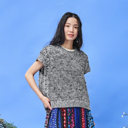 Straw Yarn Mesh Pullover