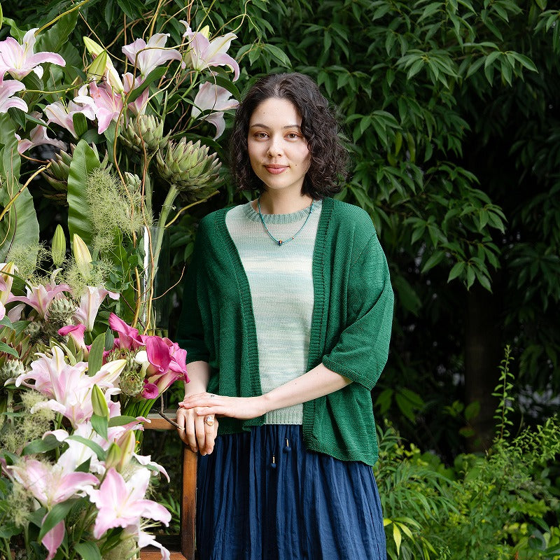 Summer Merino 3/4 Sleeve Cardigan M Size