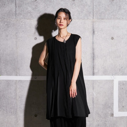 Rayon Vertical Patchwork Volume Tunic Dress