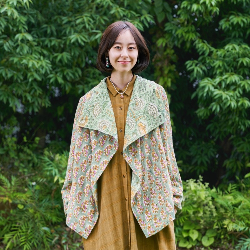 Block Print Double Gauze Cardigan Jacket