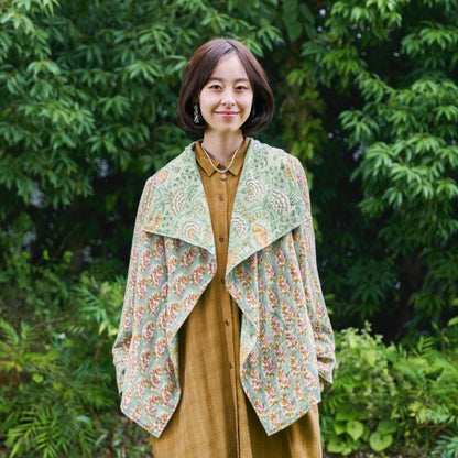 Block Print Double Gauze Cardigan Jacket