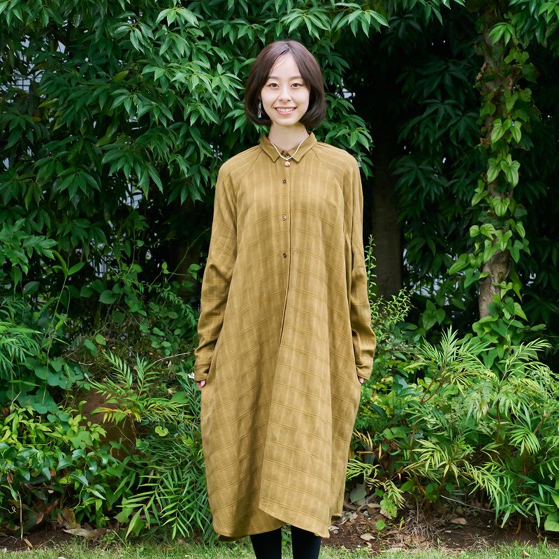 Rayon Jacquard Dolman Front Open Dress