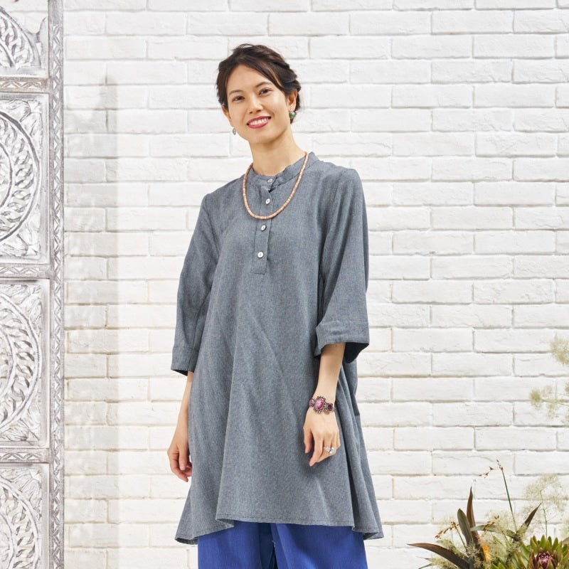 Cotton Dobby Tunic Dress