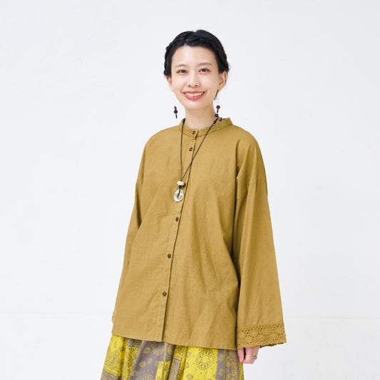 Cotton Solid Lace Blouse