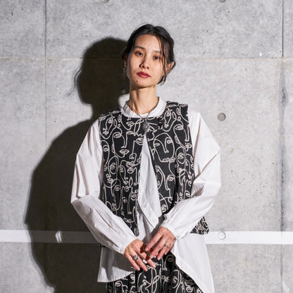 Cotton Two Face Jacquard Vest