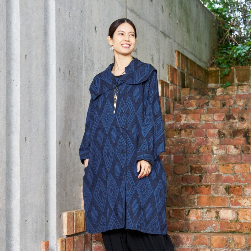 Cotton Ikat Jacquard Coat
