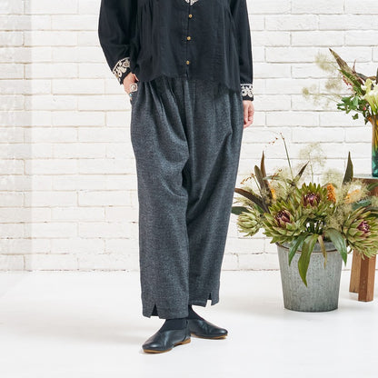 Cotton Melange Tapered Pants