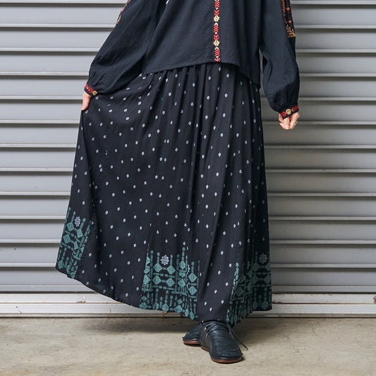 Rayon Nordic Print Skirt
