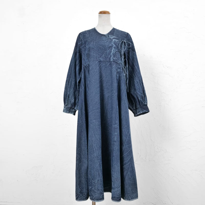 Crushed Denim Kediya-Style Dress
