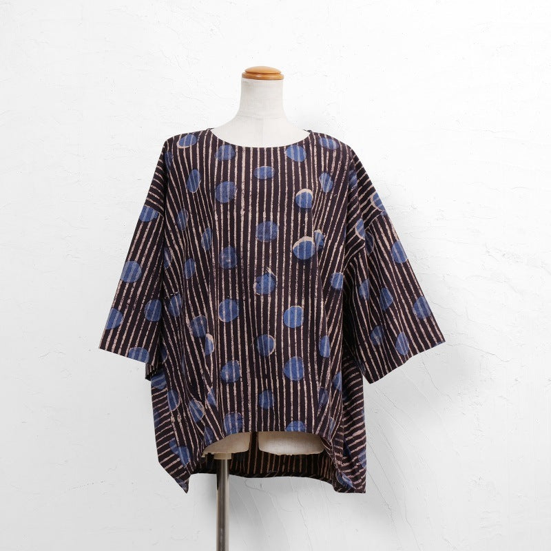 Dot Stripe Print Pullover