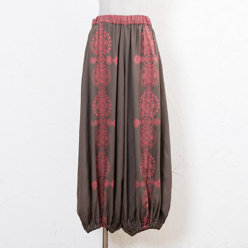 Rayon Oriental Print Balloon Pants