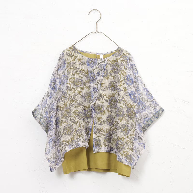 Kota Doria Floral Print Pullover