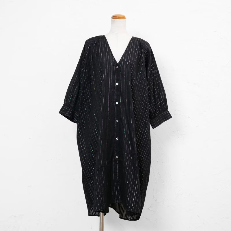 Lurex Stripe Raglan Long Blouse