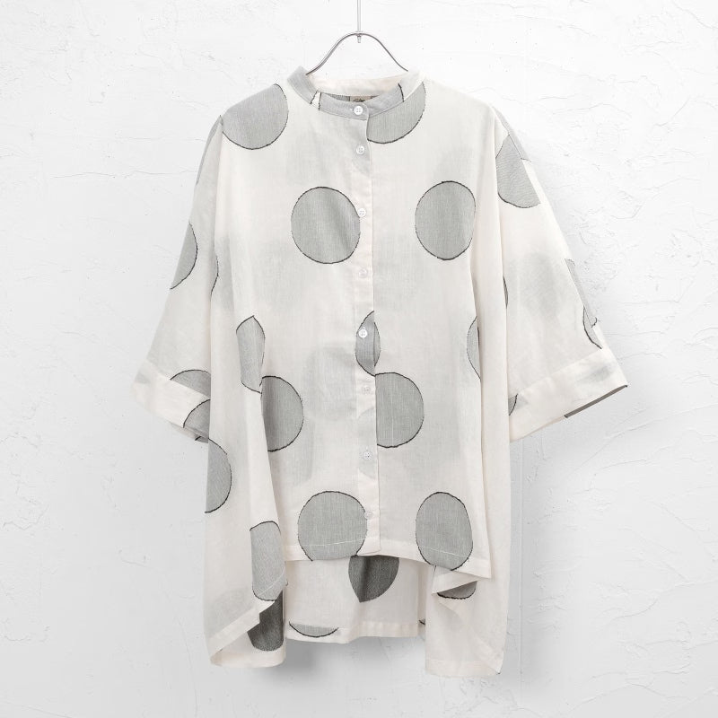 Dot Jacquard Wide Blouse