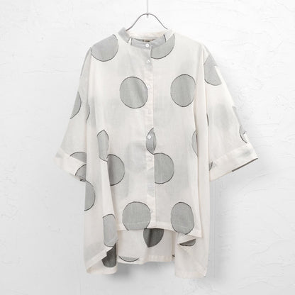 Dot Jacquard Wide Blouse