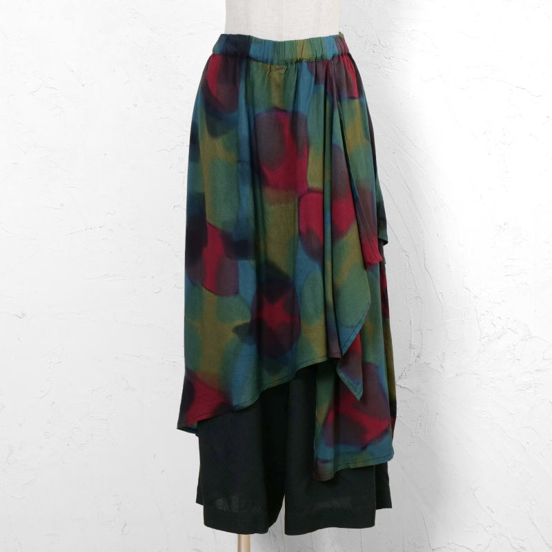 Hand-Painted Solid Skirt Pants