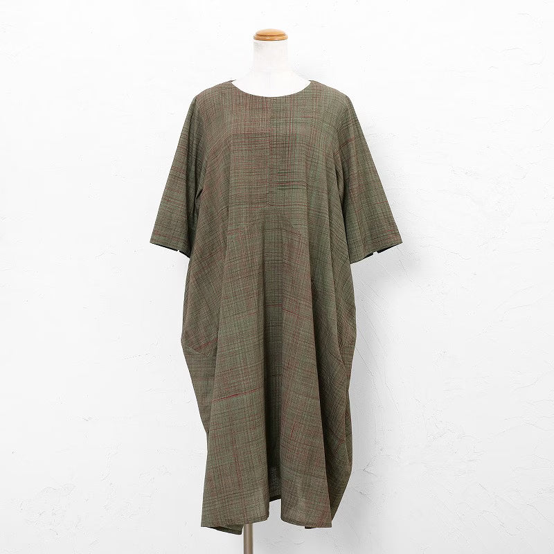 Cotton Hand Brushing Asymmetrical Dress