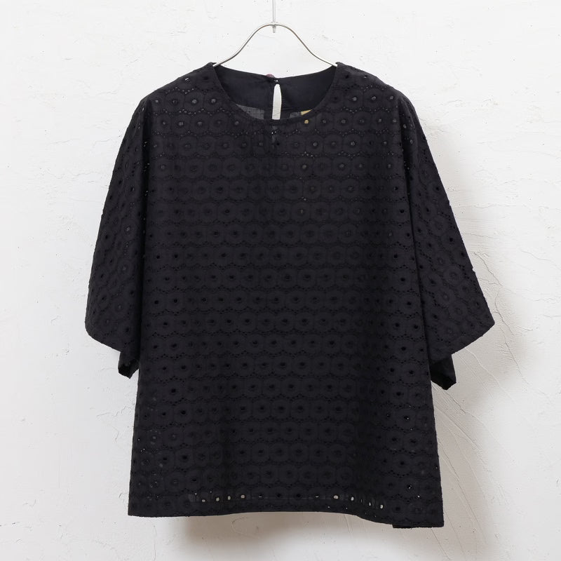 Cotton Dot Lace Combo Pullover