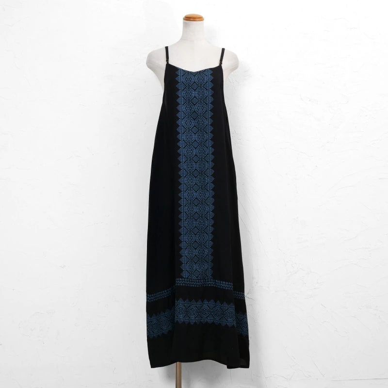 Rayon Geometric Line Print Cami Dress