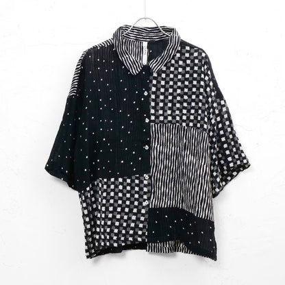 Block Print Patchwork Blouse N