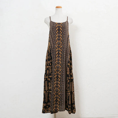 Rayon Mix Printed Side Tiered Camisole Dress