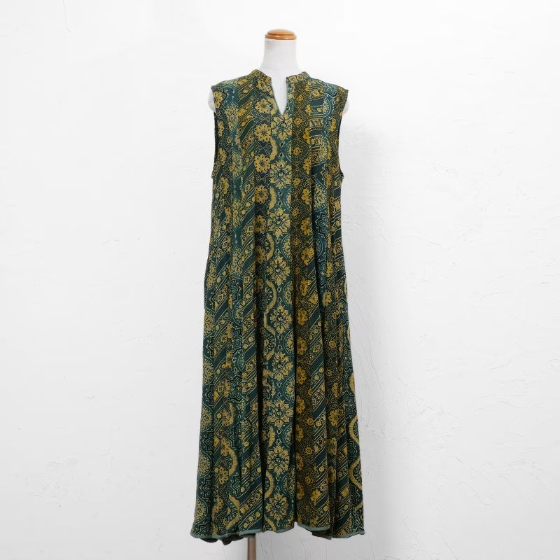 Rayon Ajrakh Vertical Seam Dress