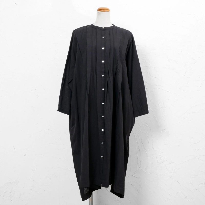Linen-Blend Pintuck Front Open Dress