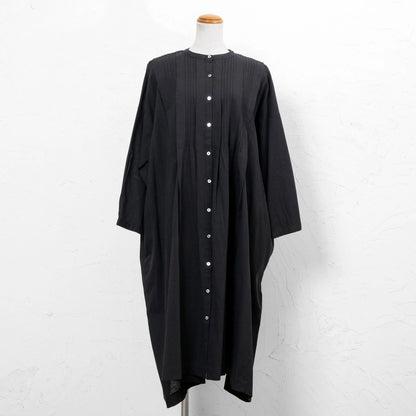 Linen-Blend Pintuck Front Open Dress