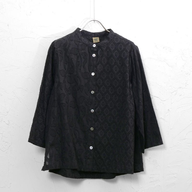 Cotton Jacquard Combo Blouse
