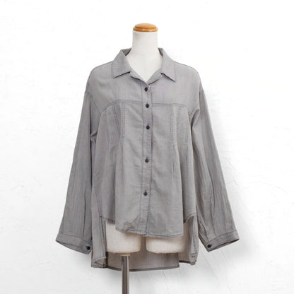 Sheer Denim Open Collar Shirt
