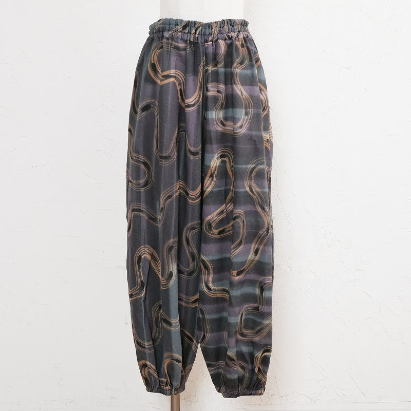 Cotton Hand Brushing Balloon Pants