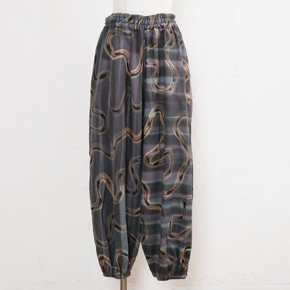 Cotton Hand Brushing Balloon Pants