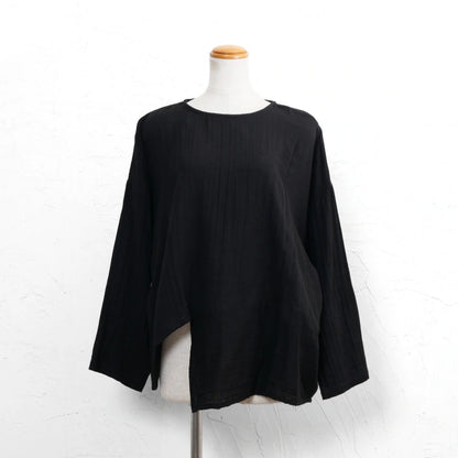 Cotton Double Gauze Asymmetrical Hem Pullover