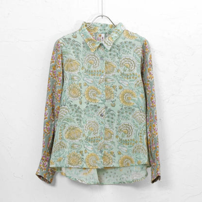 Block Print Double Gauze Shirt Blouse N