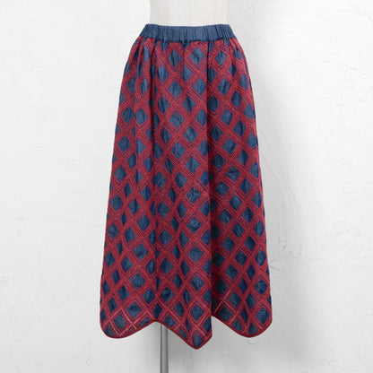 Denim Embroidered Skirt