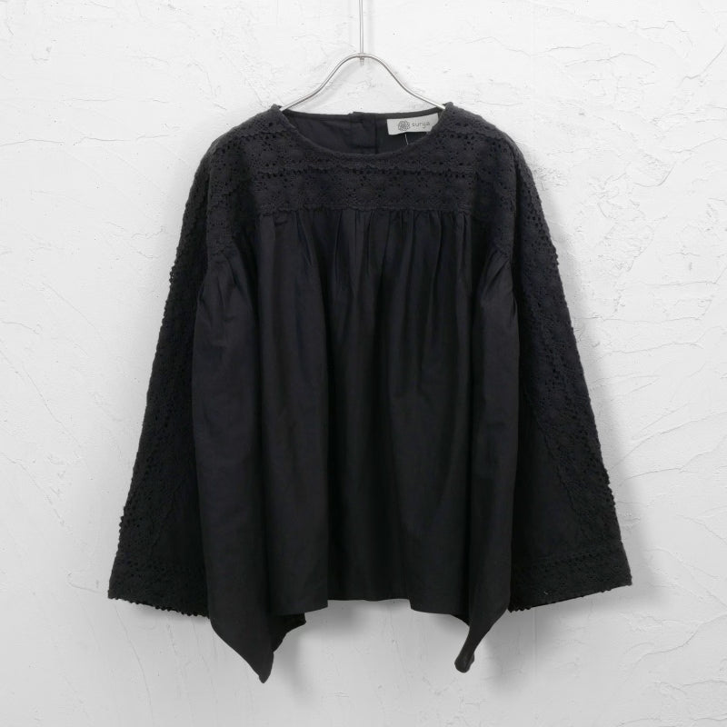 Cotton Solid & Lace Pullover