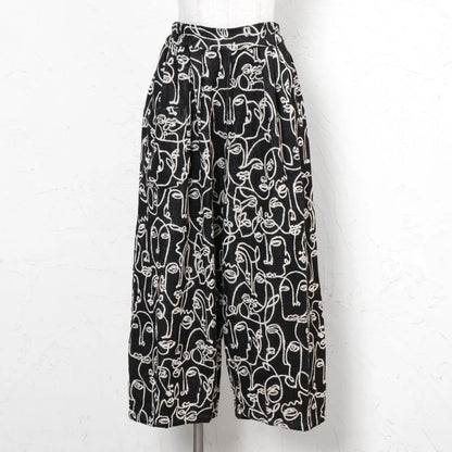 Cotton Two-Face Jacquard Tuck Pants