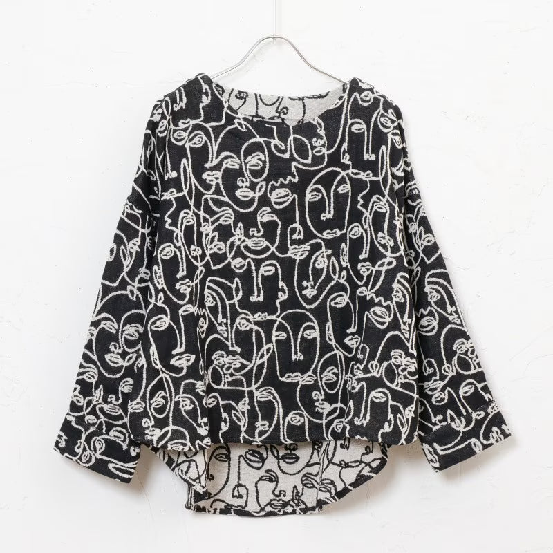Cotton Two-Face Jacquard Pullover