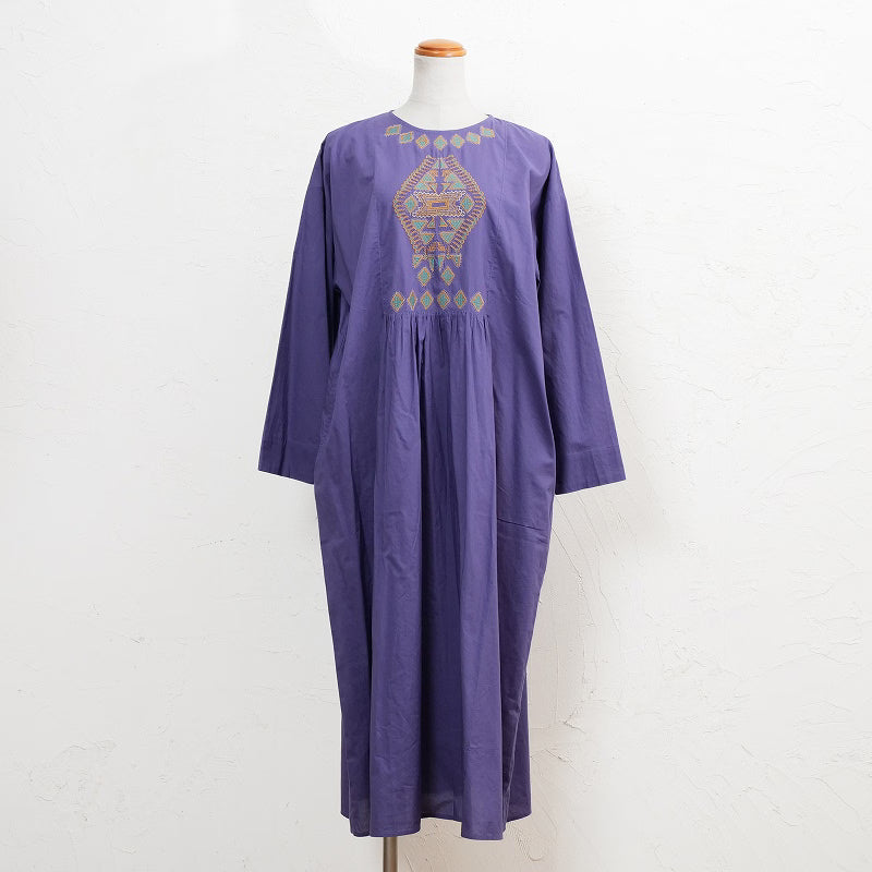 Cotton Rhombus Embroidery Dress
