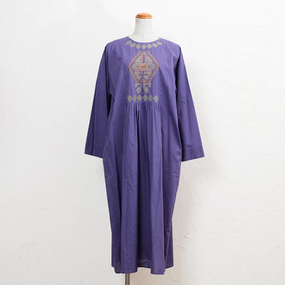 Cotton Rhombus Embroidery Dress
